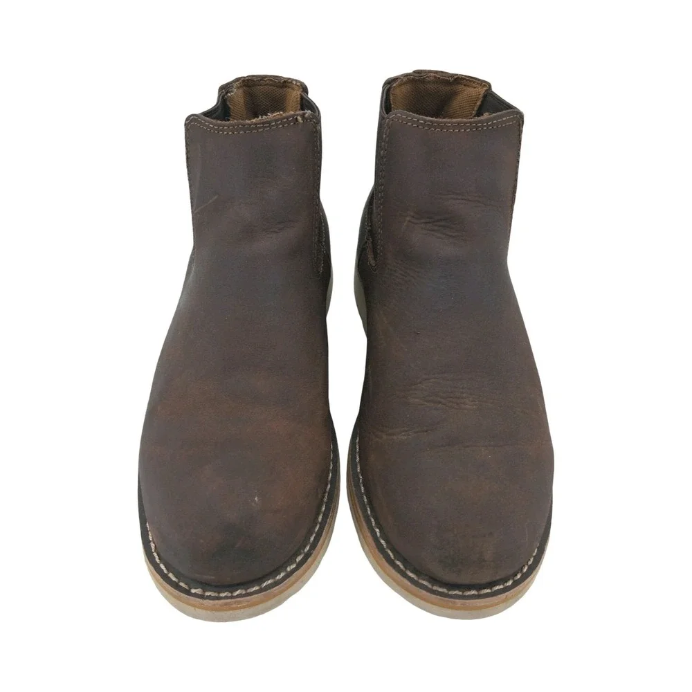 Carhartt Chelsea Boots Mens Size 8.5 Brown Leather Pull On Ankle Work Boots